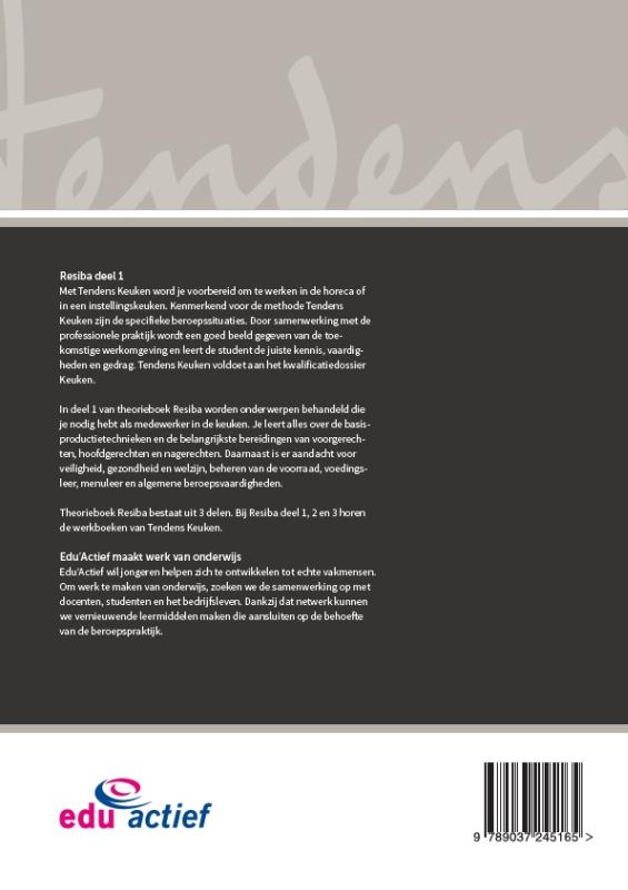 Tendens keuken  - Resiba deel 1 en 2 Theorieboek achterkant