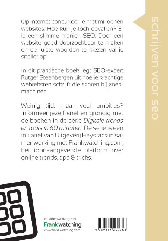 Digitale trends en tools in 60 minuten 7 -   Schrijven voor SEO in 60 minuten achterkant