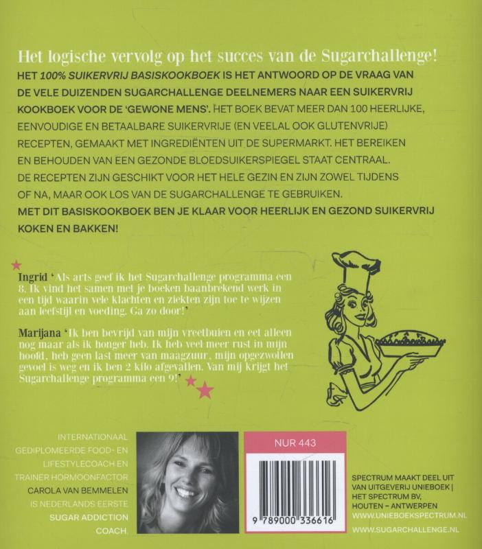 100% suikervrij  -   100% suikervrij basiskookboek achterkant