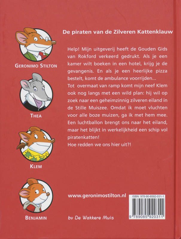 Geronimo Stilton 3 - De piraten van de Zilveren Kattenklauw achterkant