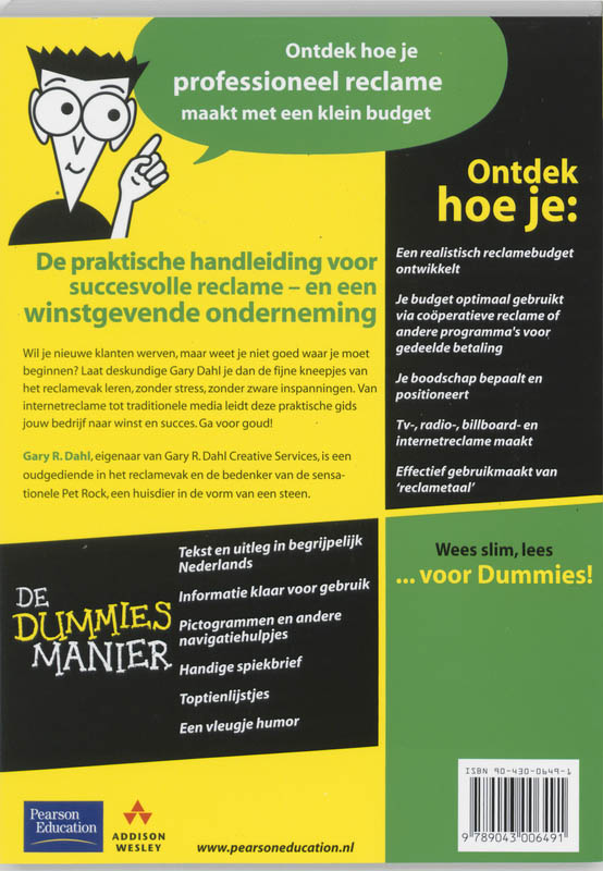 Voor Dummies - Reclame voor Dummies achterkant