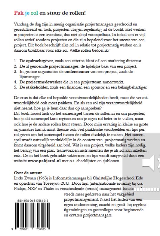 Pak je rol en stuur de rollen! achterkant