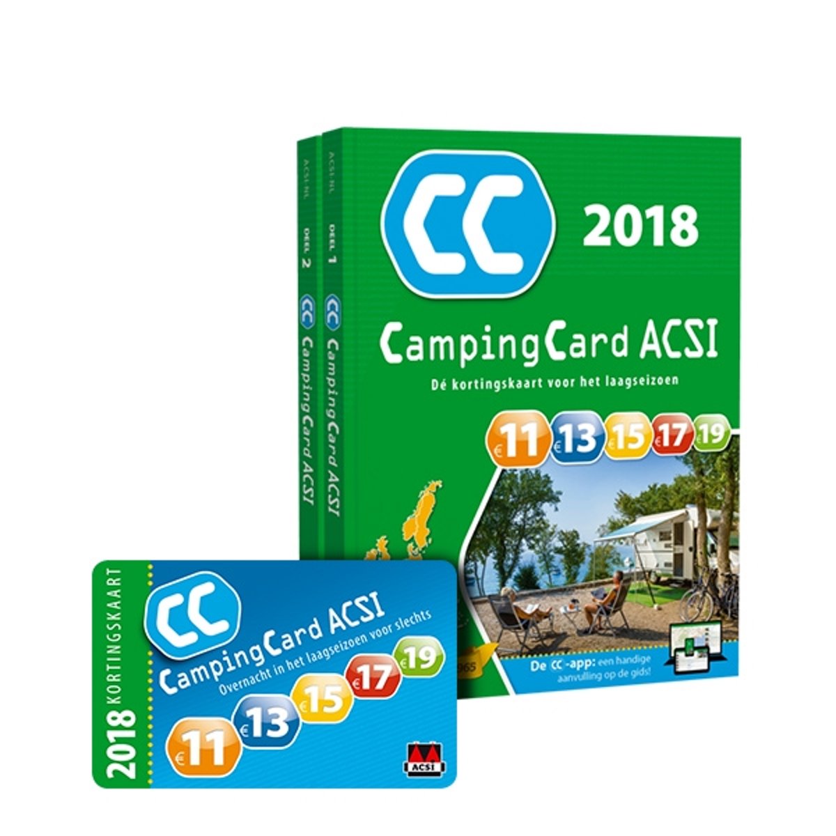 ACSI Campinggids - CampingCard ACSI 2018 - set 2 delen