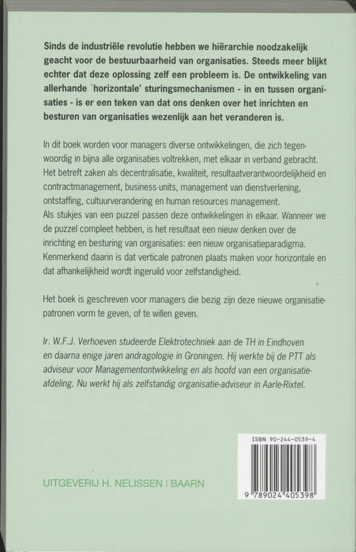 Managen zonder hierarchie achterkant