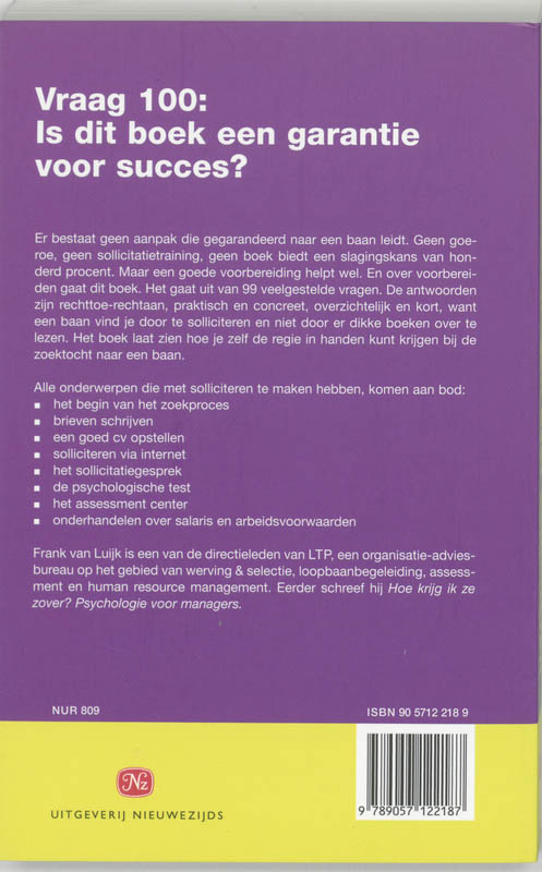 100 Vragen Over Solliciteren achterkant
