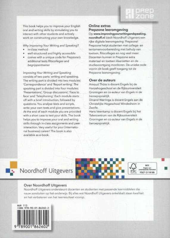 Improving your writing and speaking achterkant