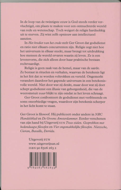 Het krediet van het credo achterkant