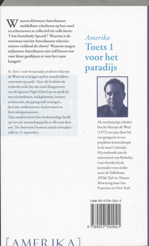 Amerika Toets 1 Voor Het Paradijs achterkant