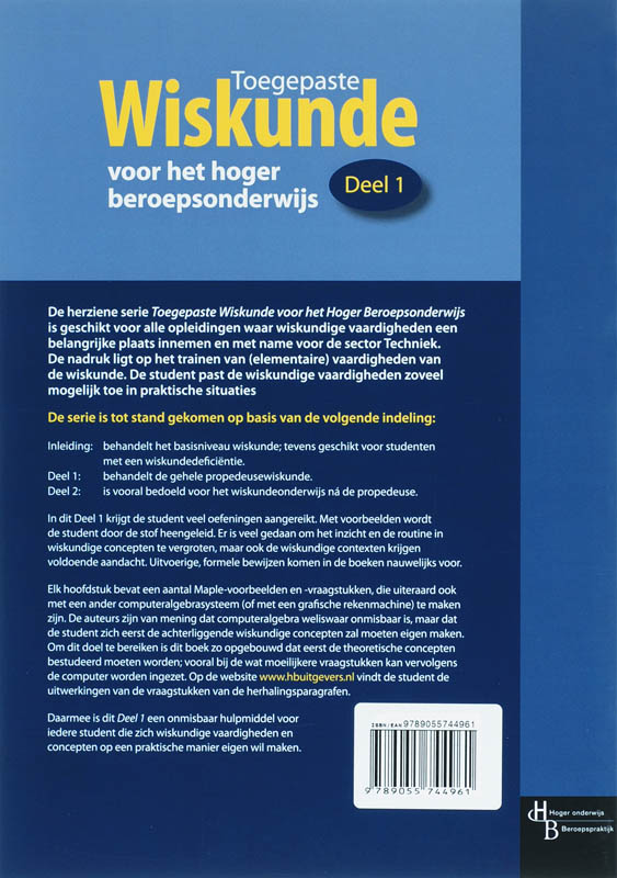 Toegepaste Wiskunde / 1 / Druk Heruitgave achterkant