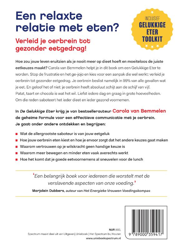 De gelukkige eter achterkant