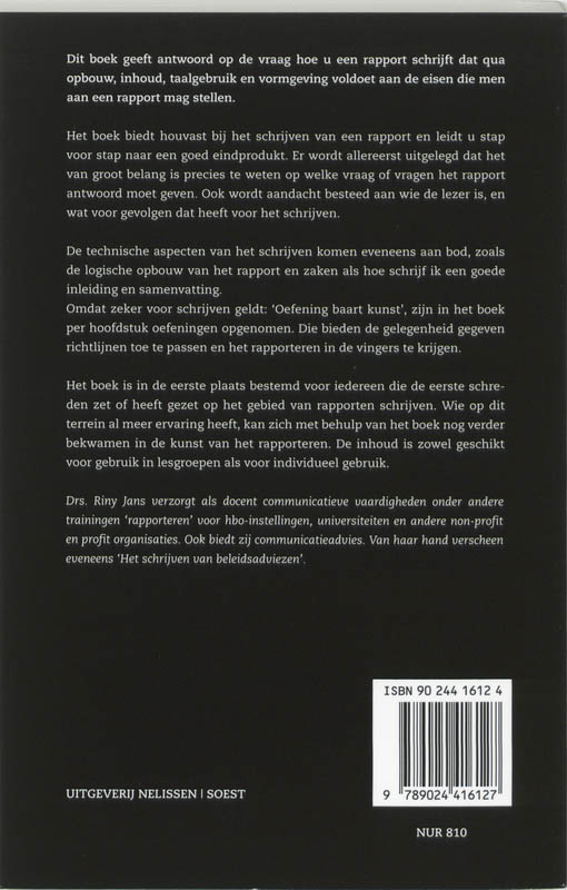 Een goed rapport achterkant