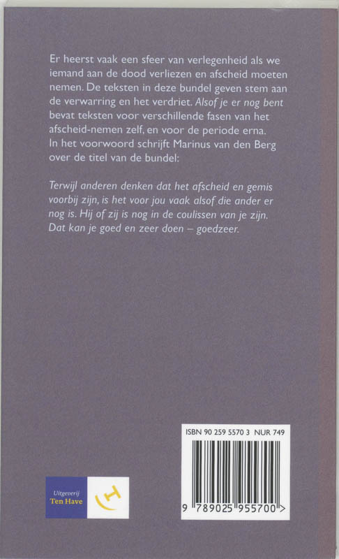 Alsof Je Er Nog Bent achterkant